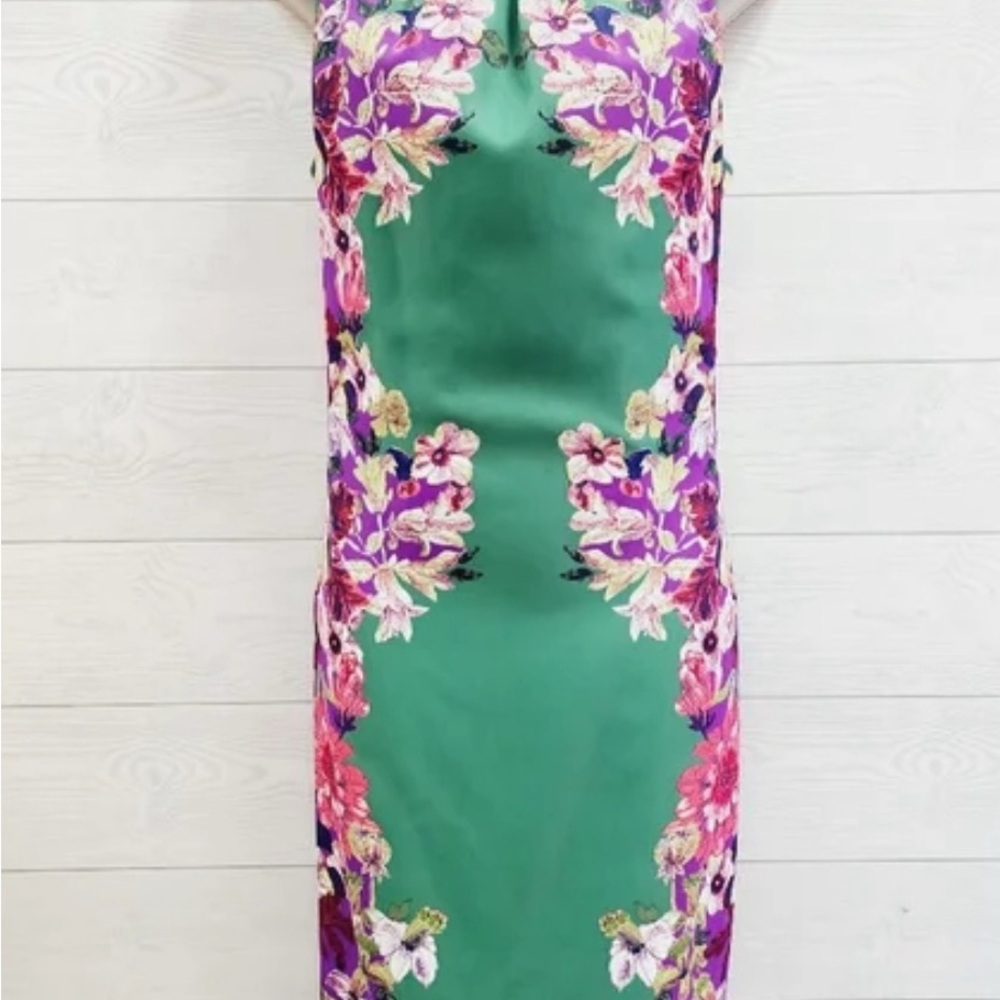 NWT Ann Taylor Green Floral Sheath Midi Dress - Sz 10
